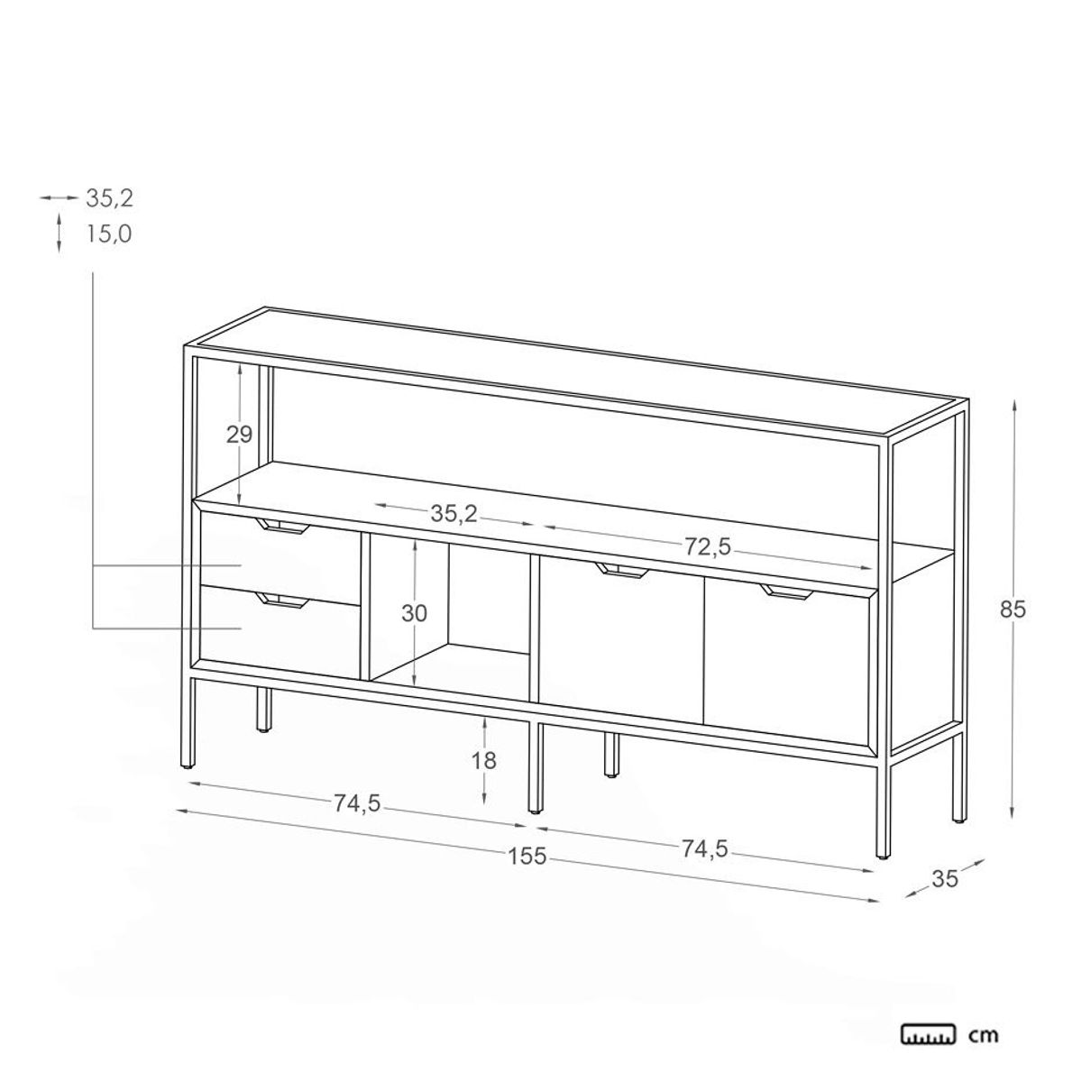 NACION MUEBLES - APARADOR ROSALINA DUNA NM