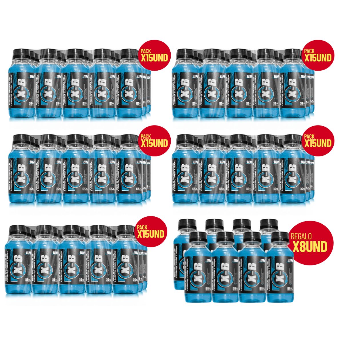UNIVERSE NUTRITION - XB 5 PACKS 75 UNIDADES BLUEBERRY+ 08 UNIDADES XB DE REGALO