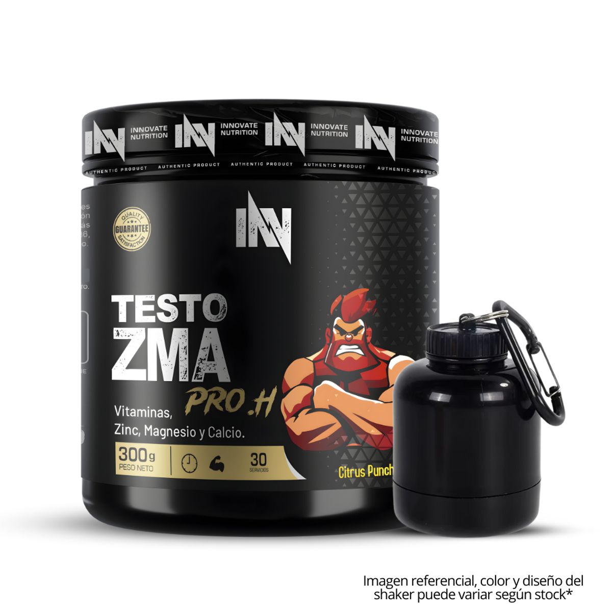 INN INNOVATE NUTRITION - Testo ZMA PRO.H 30 Servicios CITRUS PUNCH + Porta Proteina de regalo!
