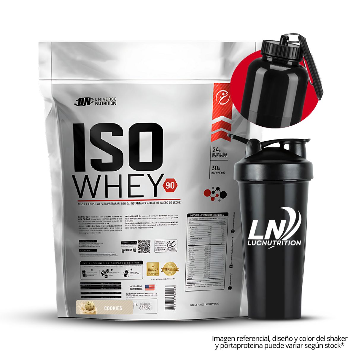 UNIVERSE NUTRITION - Iso Whey 90 5 kg cookie and cream + shaker + portaProteina