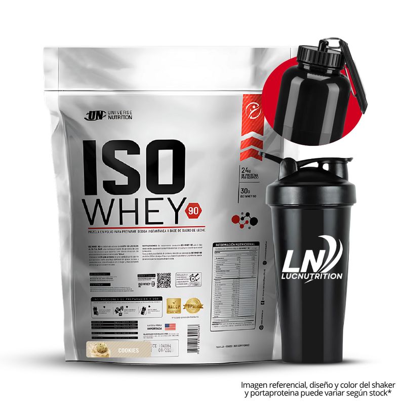 UNIVERSE NUTRITION - Iso Whey 90 5 kg cookie and cream + shaker + portaProteina