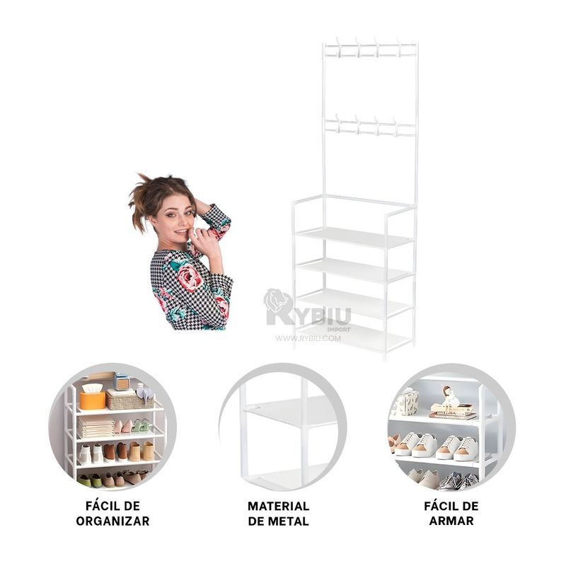GENERICO - Estante Funcional para Zapatos en Blanco Y+Regalo Stickers