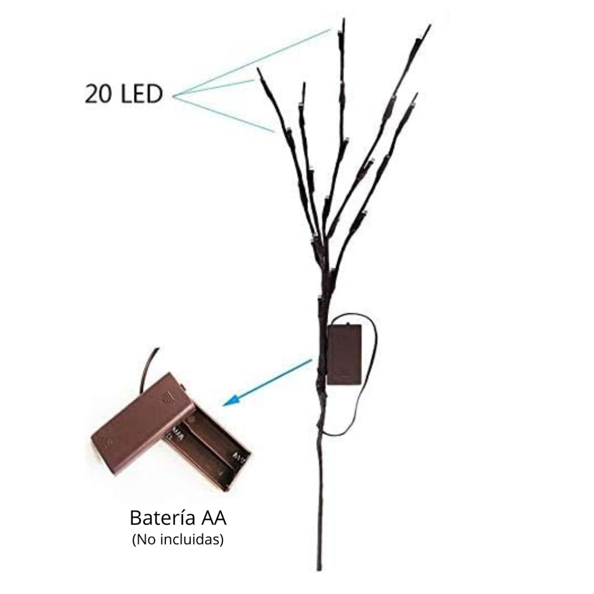 HYGGE - Lámpara de Rama de Sauce con 20 bombillas LED a Batería