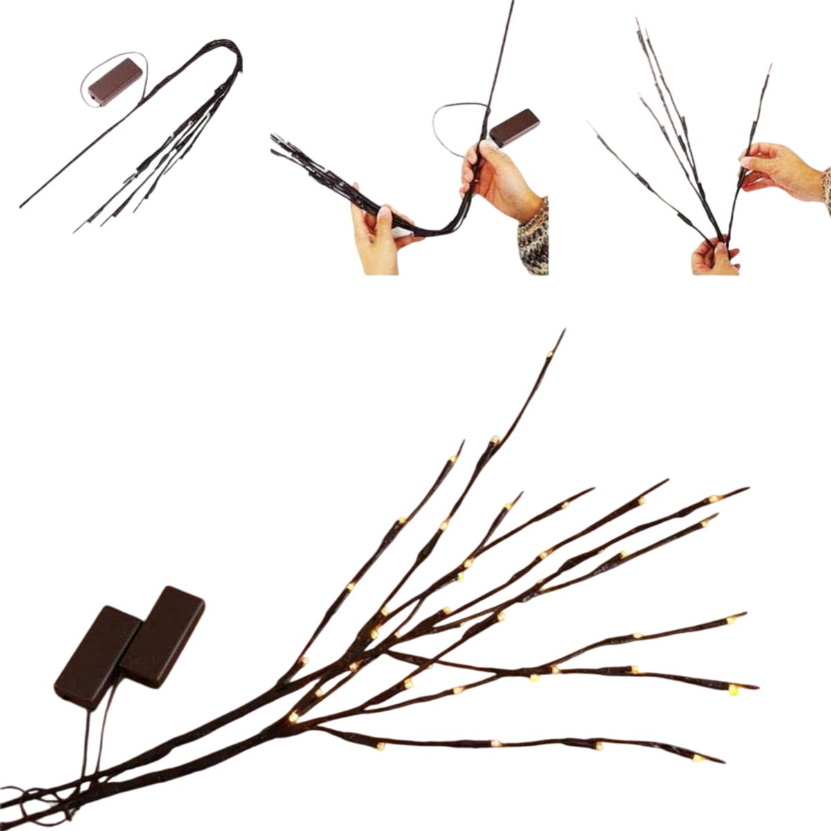 HYGGE - Lámpara de Rama de Sauce con 20 bombillas LED a Batería