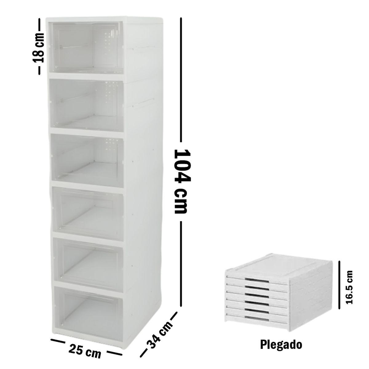 GENERICO - Organizador Negro Estante Zapatero 5 Niveles