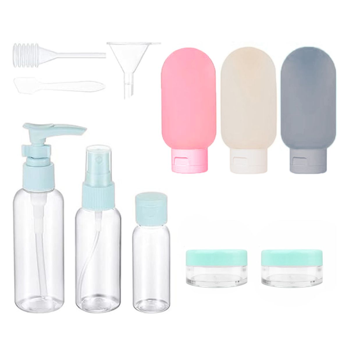 HYGGE - Juego de Botellas de Viaje para Tocador Rellenables