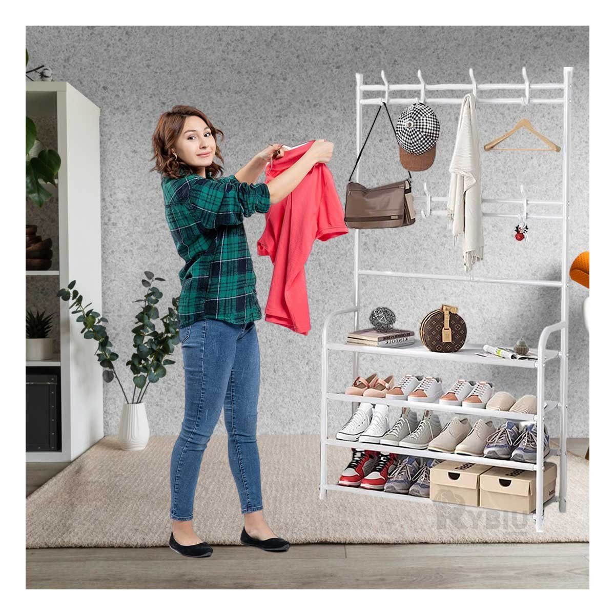 GENERICO - Estante Practico de Zapatos Curvo Blanco Y+Papel de Regalo