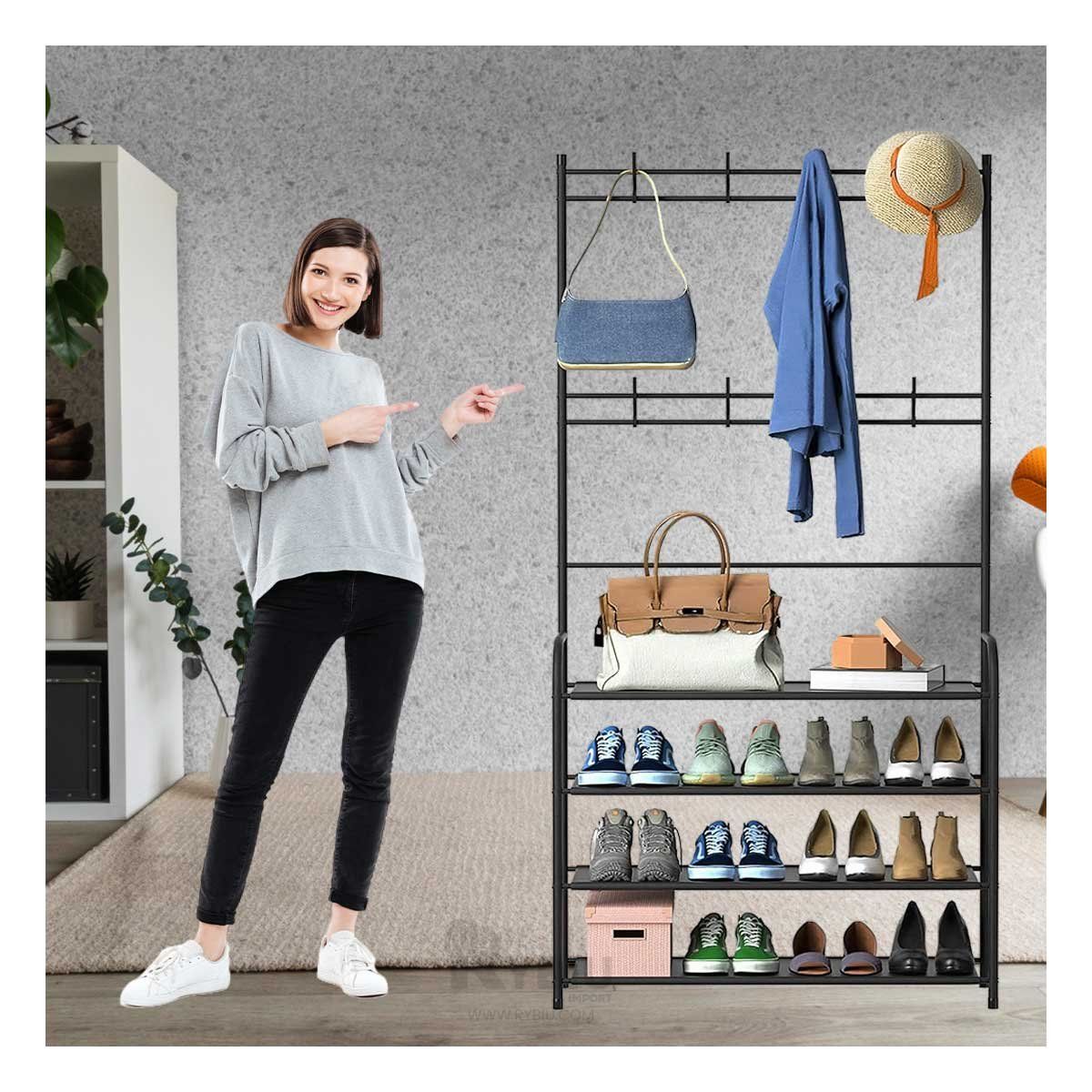 RYBIU IMPORT - Estante Practico de Zapatos Curvo Negro Y+Papel de Regalo