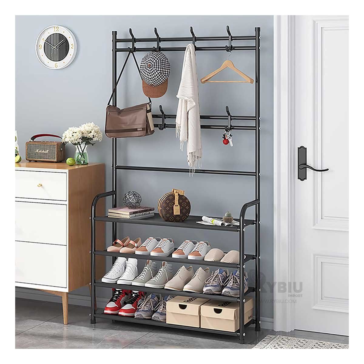 GENERICO - Estante Funcional de Zapatos Curvo Negro Y+Regalo Stickers