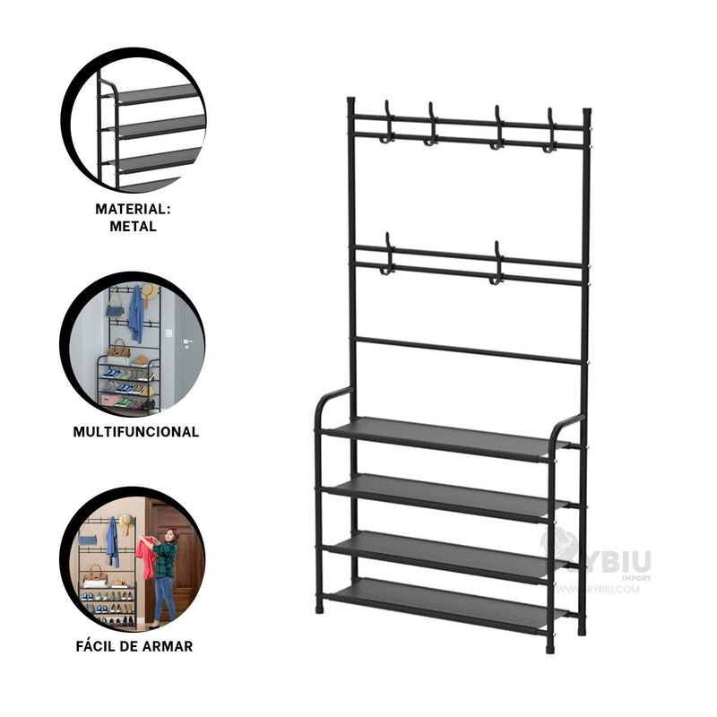 RYBIU IMPORT - Soporte Modelo Curvo de 4 Niveles Negro Y+Post-it Adhesivos