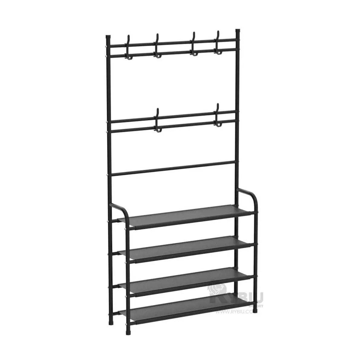 GENERICO - Estante de 4 Pisos en Curvo Negro Y+Gift MiniAgenda