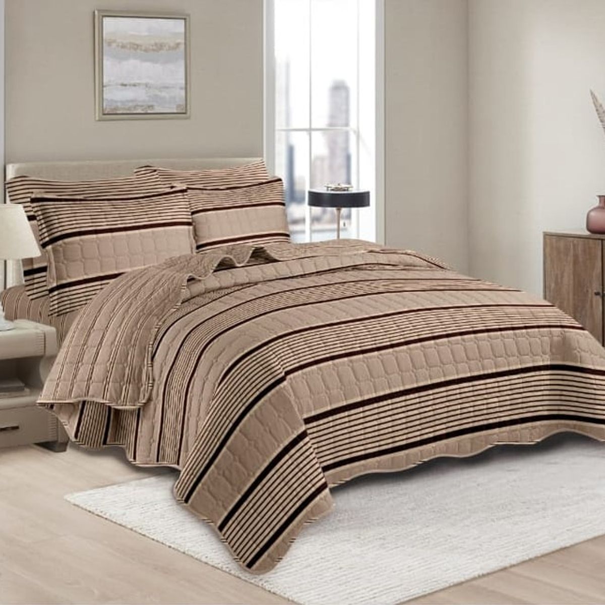 GOLDSUN - CUBRECAMA  GOLDSUN  EN 3 PIEZAS DE 2 PLAZAS