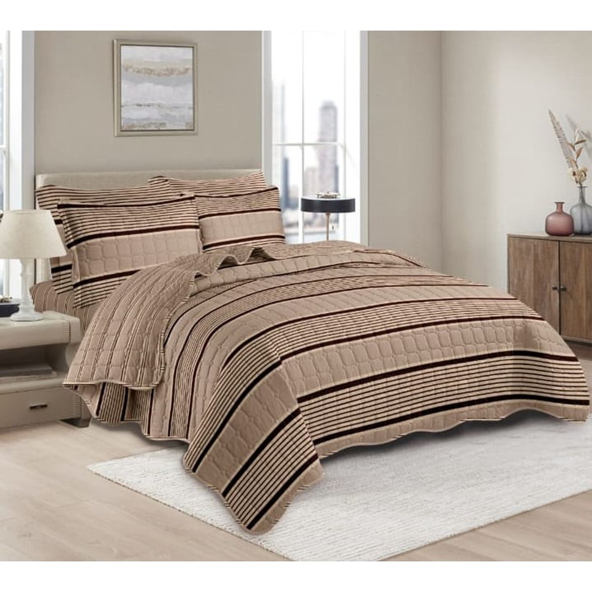 GOLDSUN - CUBRECAMA  GOLDSUN  EN 3 PIEZAS DE 2 PLAZAS