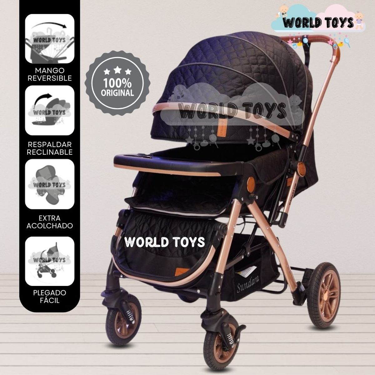 BABY - Coche Cuna De Lujo «SUNDAY DREAMS» Black