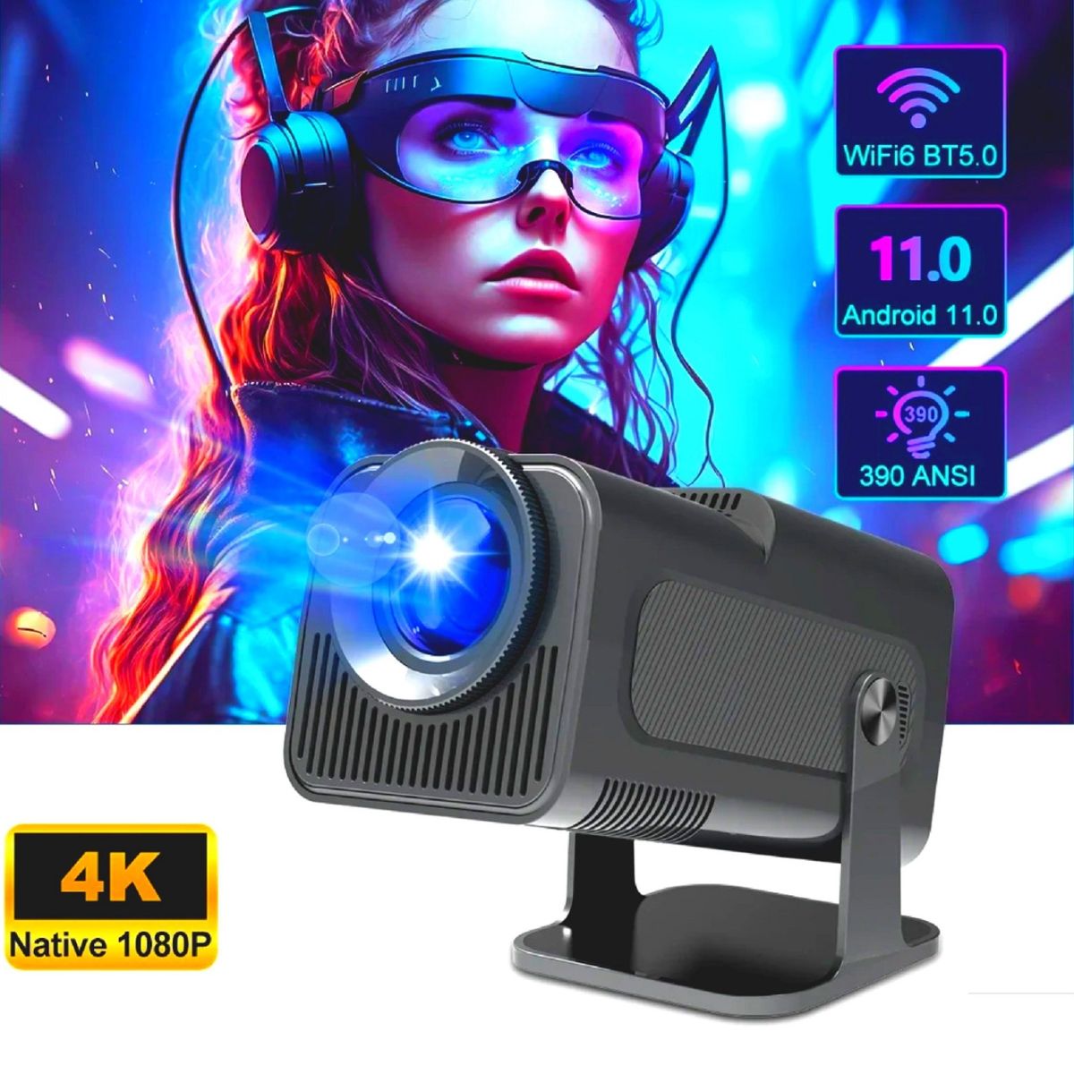 OEM - Proyector HY320 4K Android WIFI