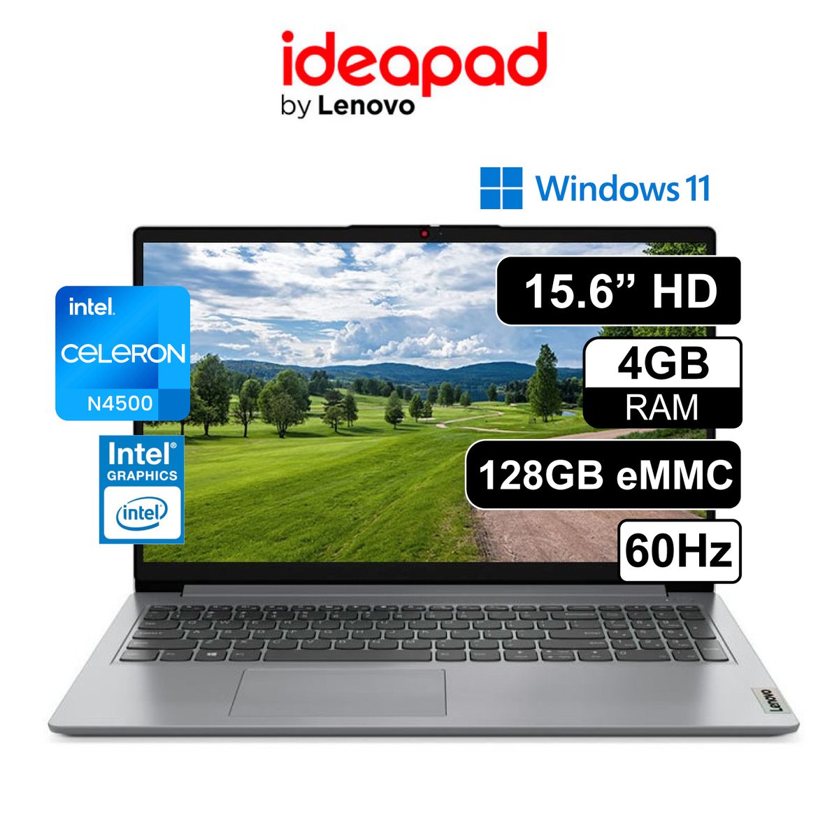 LENOVO - Laptop Lenovo Ideapad 1 15IJL7 82LX00A4US Intel Celeron N4500 4GB RAM 128GB EMMC 15.6"  HD WIND 11