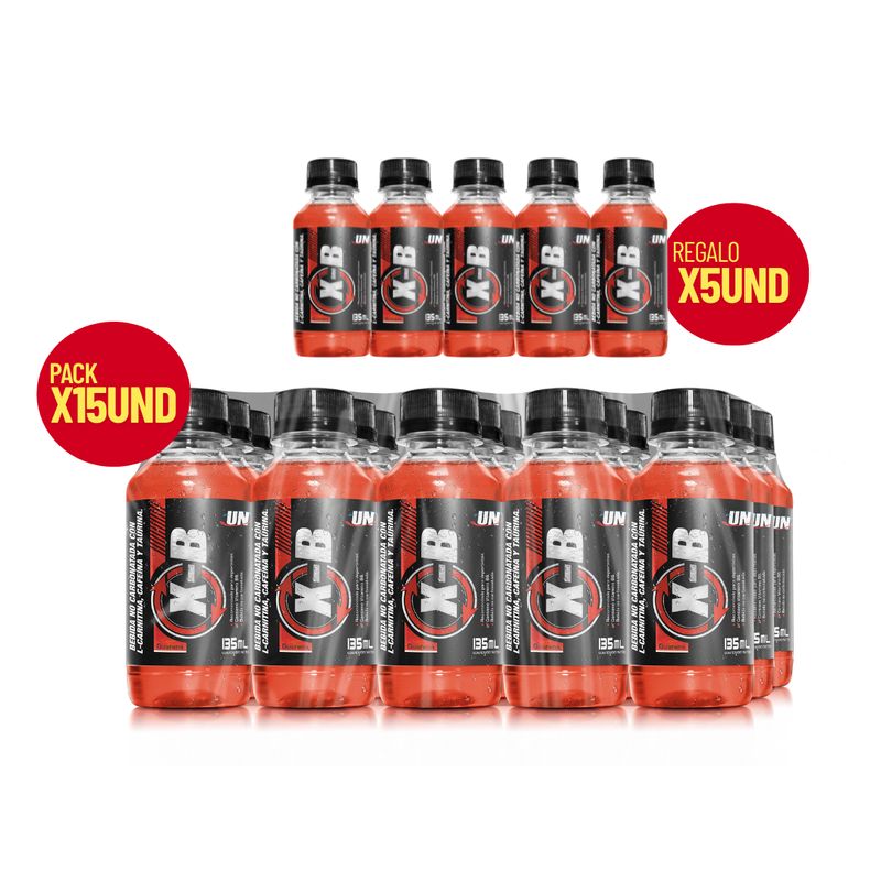 UNIVERSE NUTRITION - Quemador de Grasa XB GUARANÁ 15 botellas de 135 ml + 05 Quemadores de Regalo