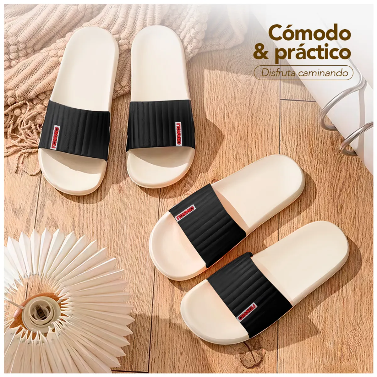 KELLER - Sandalias Mujer Hombre Urbano Negro Z20