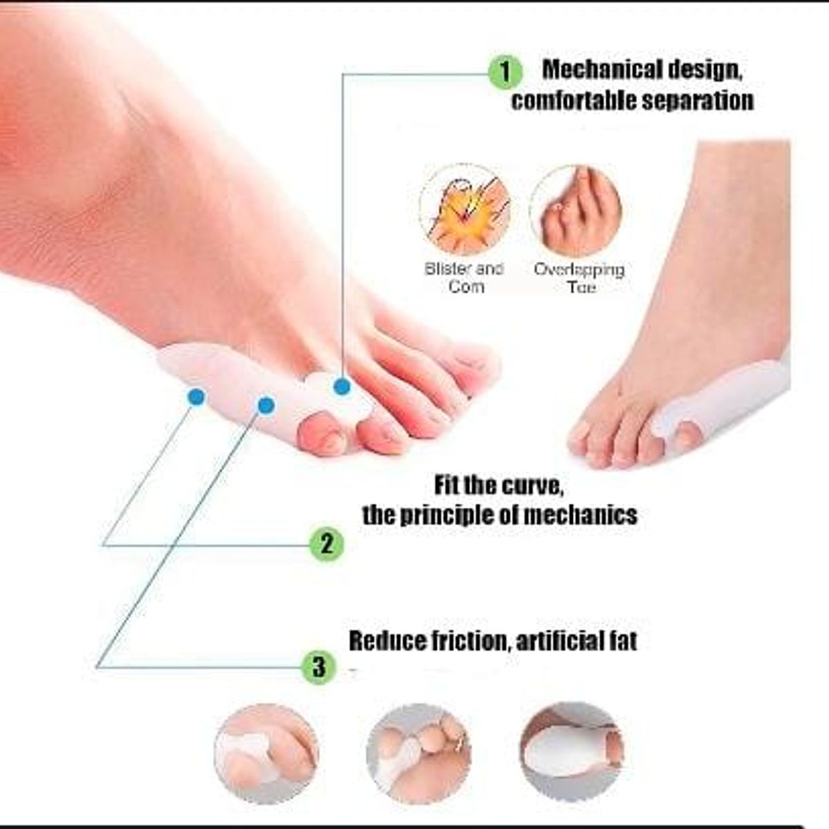 GENERICO - Protector juanete de silicona con separador