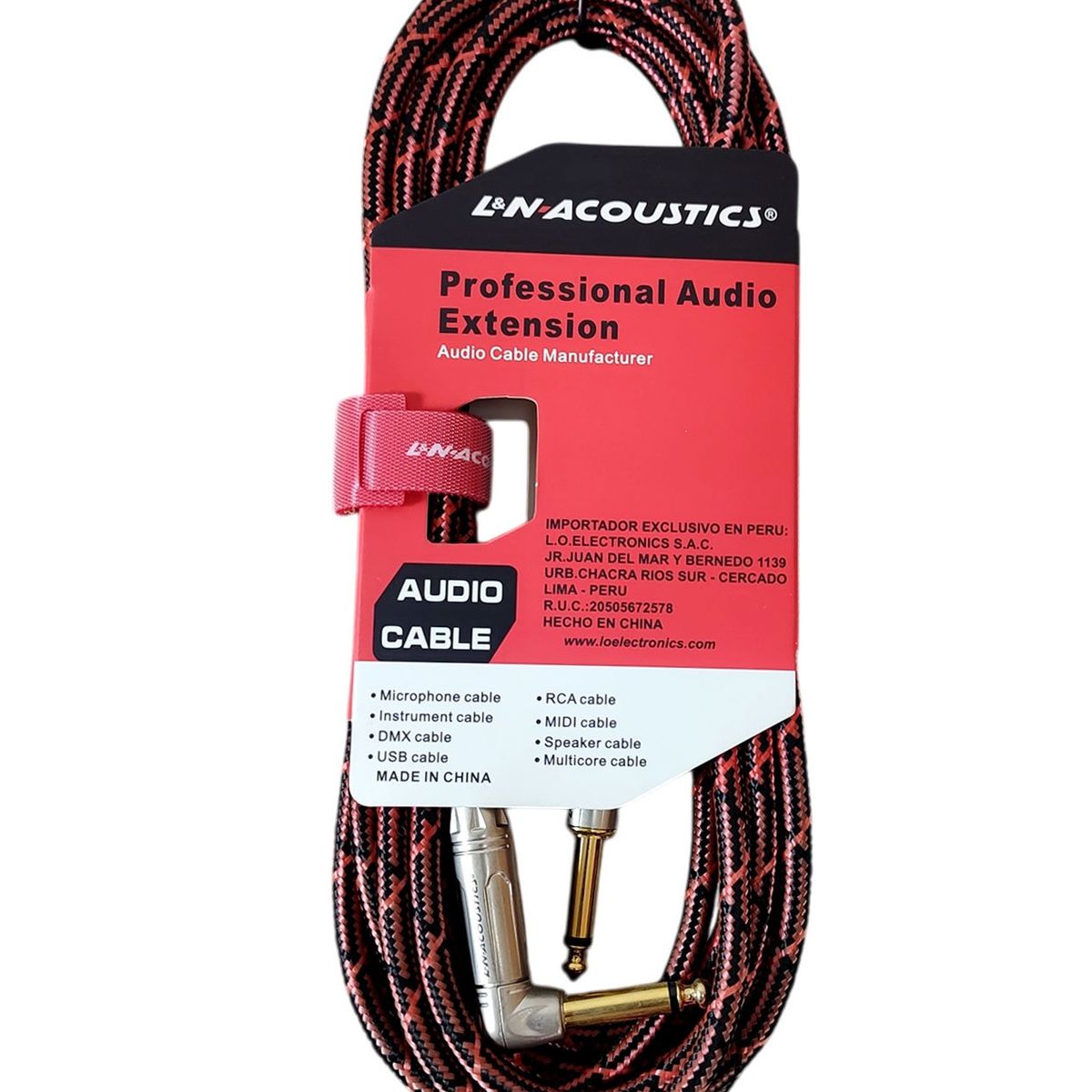 GENERICO - Cable Plug Revestido para Guitarra Eléctrica Importado de 5M