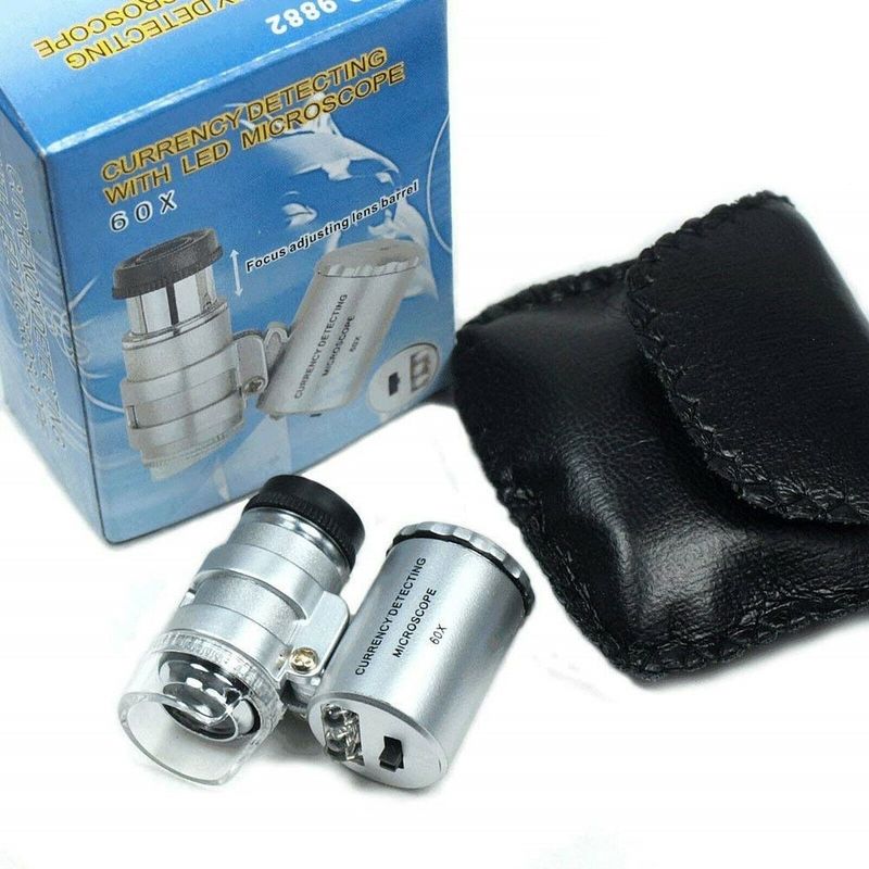 GENERICO - Mini Lupa Microscopio 60x Con Luz Uv Y Led