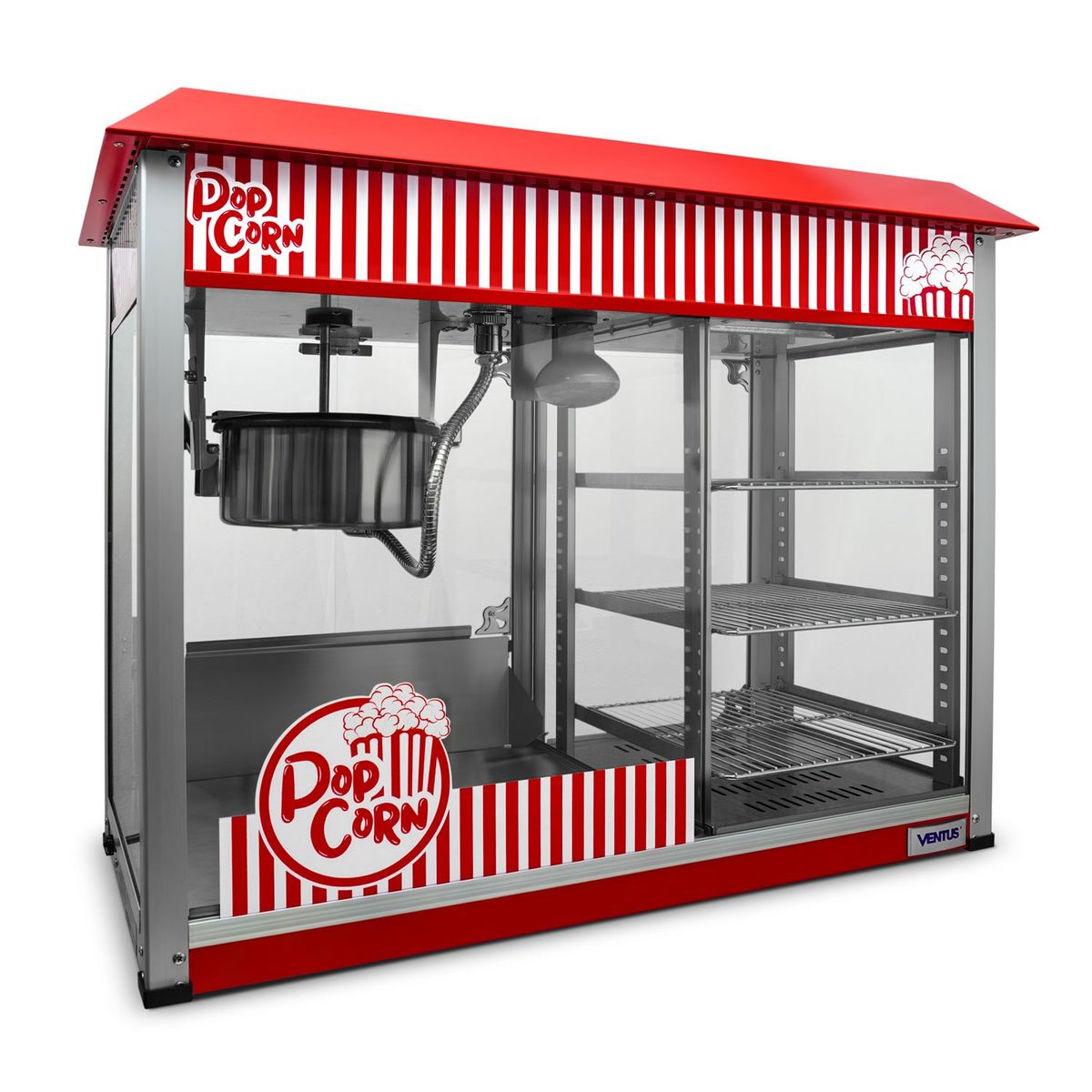 VENTUS - Ventus Máquina Popcorn 8oz - 3 Repisas-Acero Inoxidable-Acero- VMPCE-8