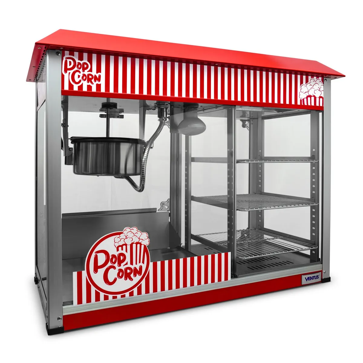 VENTUS - Ventus Máquina Popcorn 8oz - 3 Repisas-Acero Inoxidable-Acero- VMPCE-8