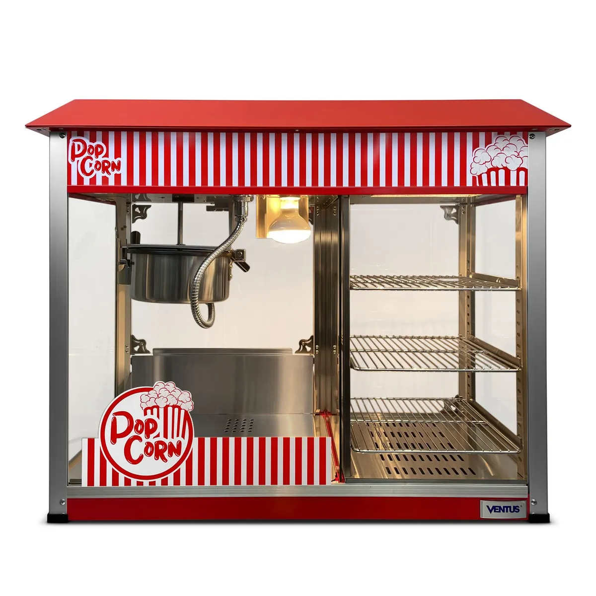 VENTUS - Ventus Máquina Popcorn 8oz - 3 Repisas-Acero Inoxidable-Acero- VMPCE-8