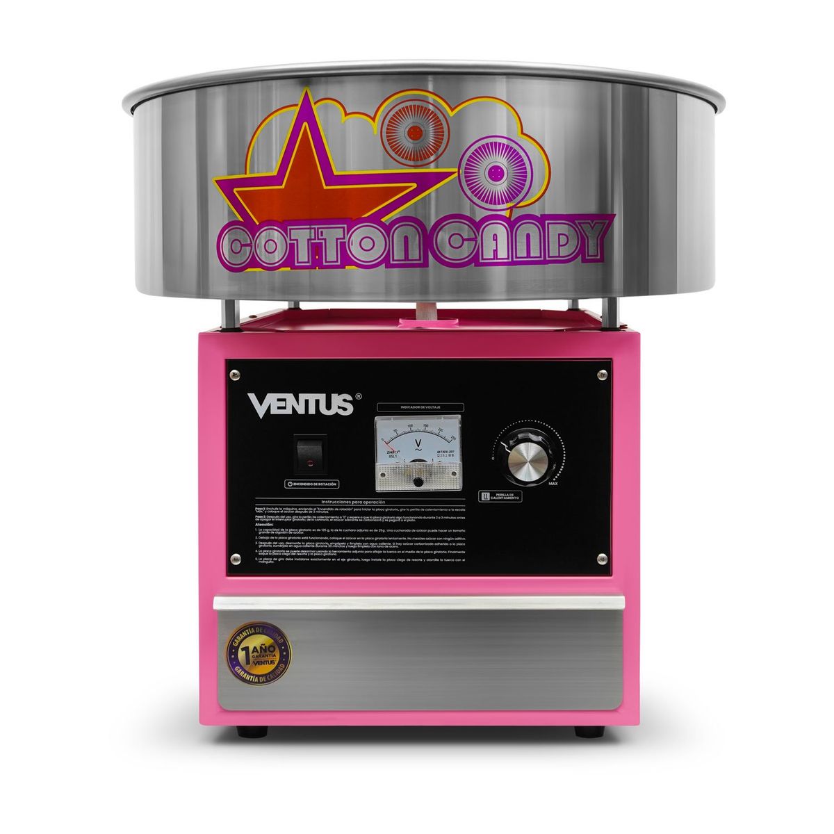 VENTUS - Ventus Maquina Algodon de Azucar- Electrica- Rosa - VAAE-52