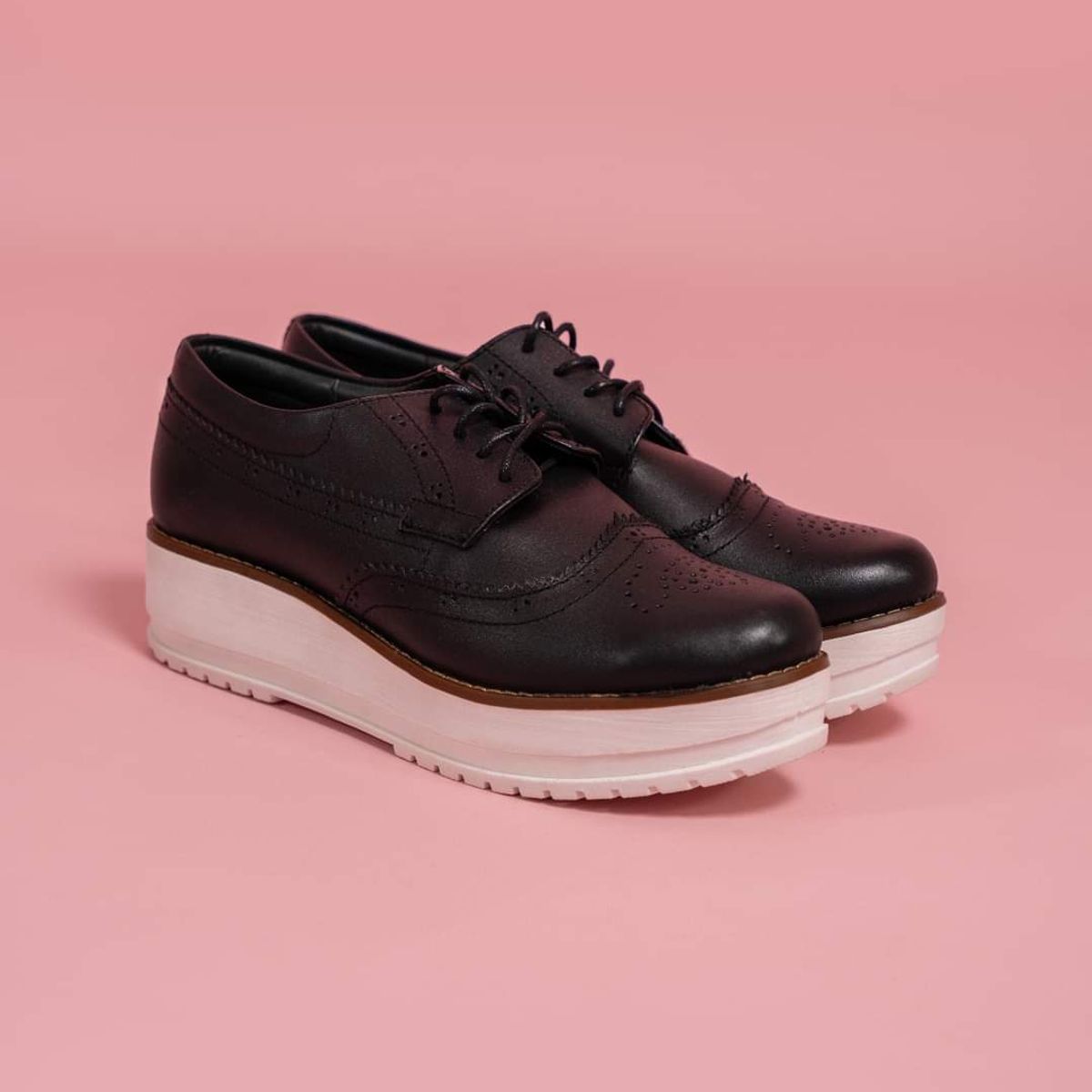GENERICO - ZAPATOS MUJER OXFORD - NEGRO PLATAFORMA