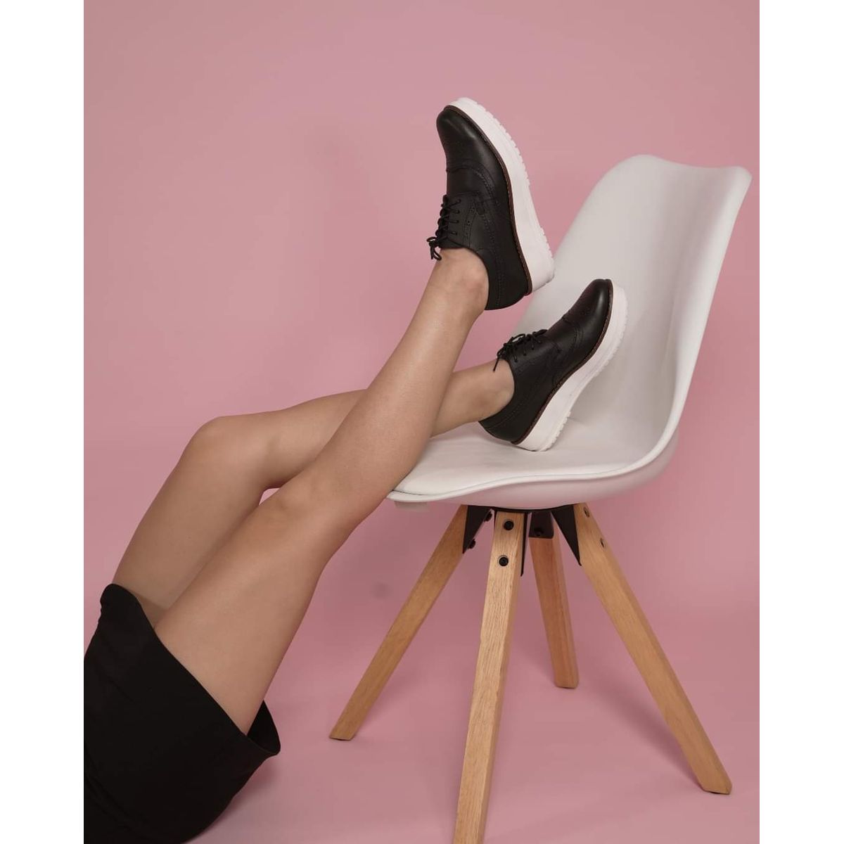 GENERICO - ZAPATOS MUJER OXFORD - NEGRO PLATAFORMA