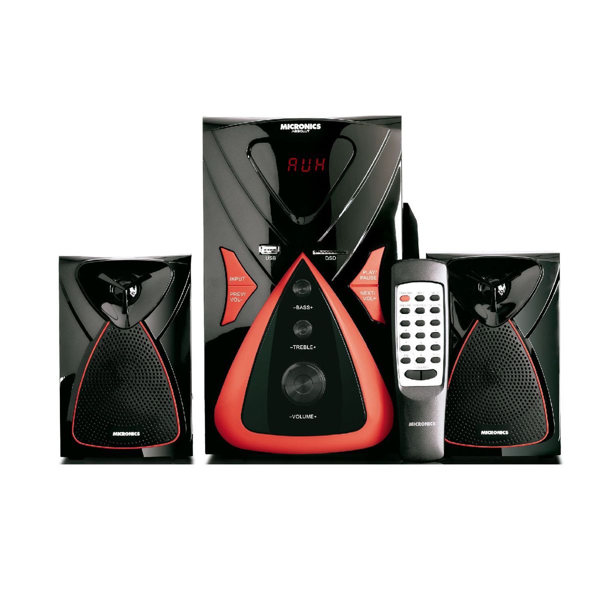 MICRONICS - Parlante 2.1 Micronics Absolut - MIC S7511BT Con BT, FM, USB