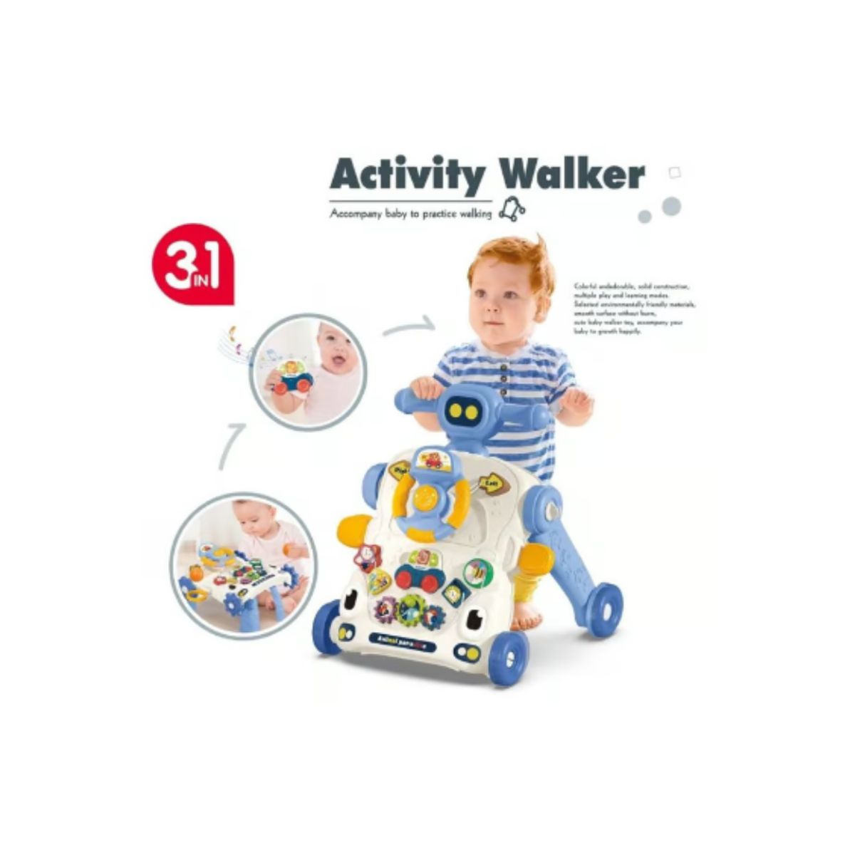 GENERICO - Caminador Musical para Bebé Azul