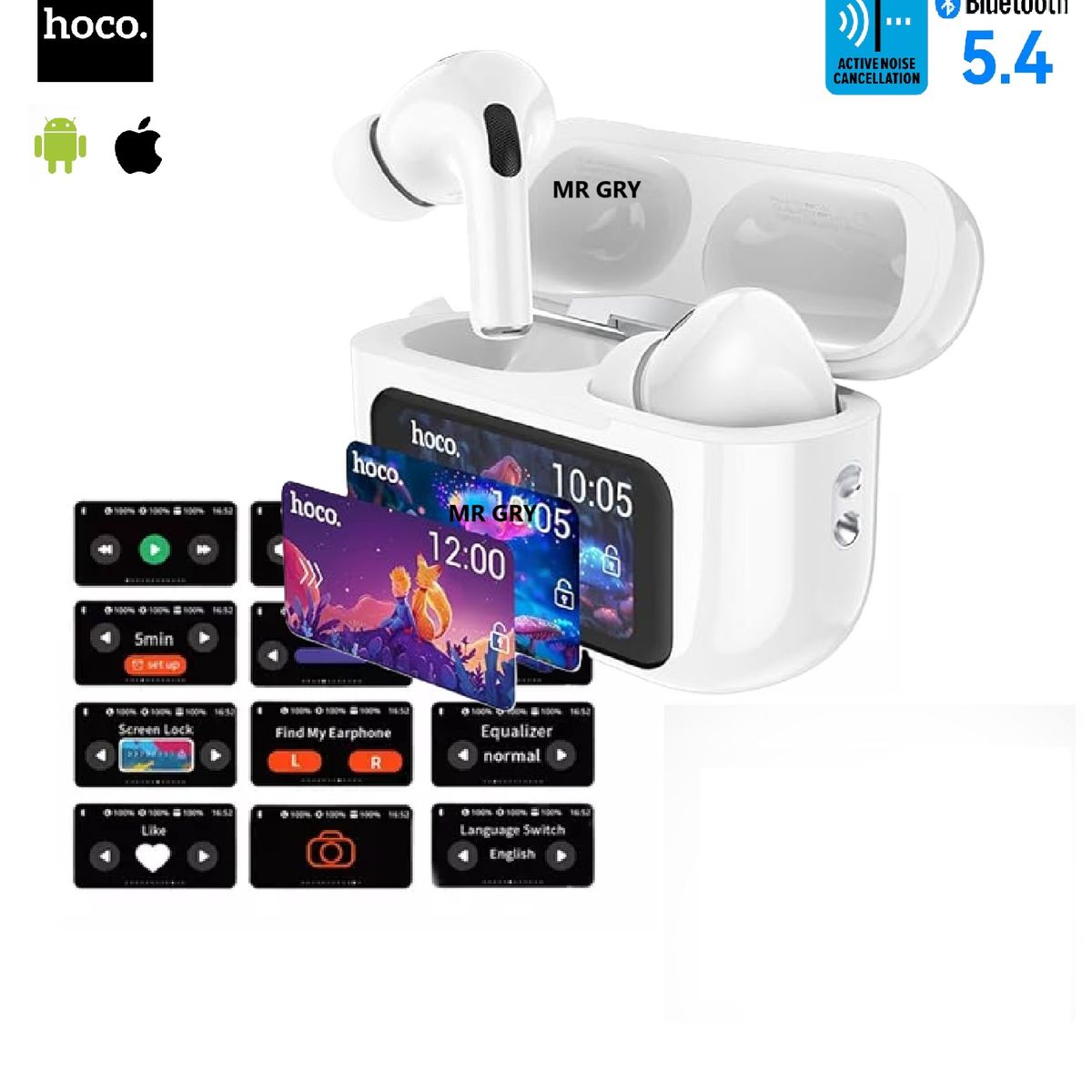 HOCO - Audífonos Pro 2da EW72 Con reducción de Ruido y Pantalla LED