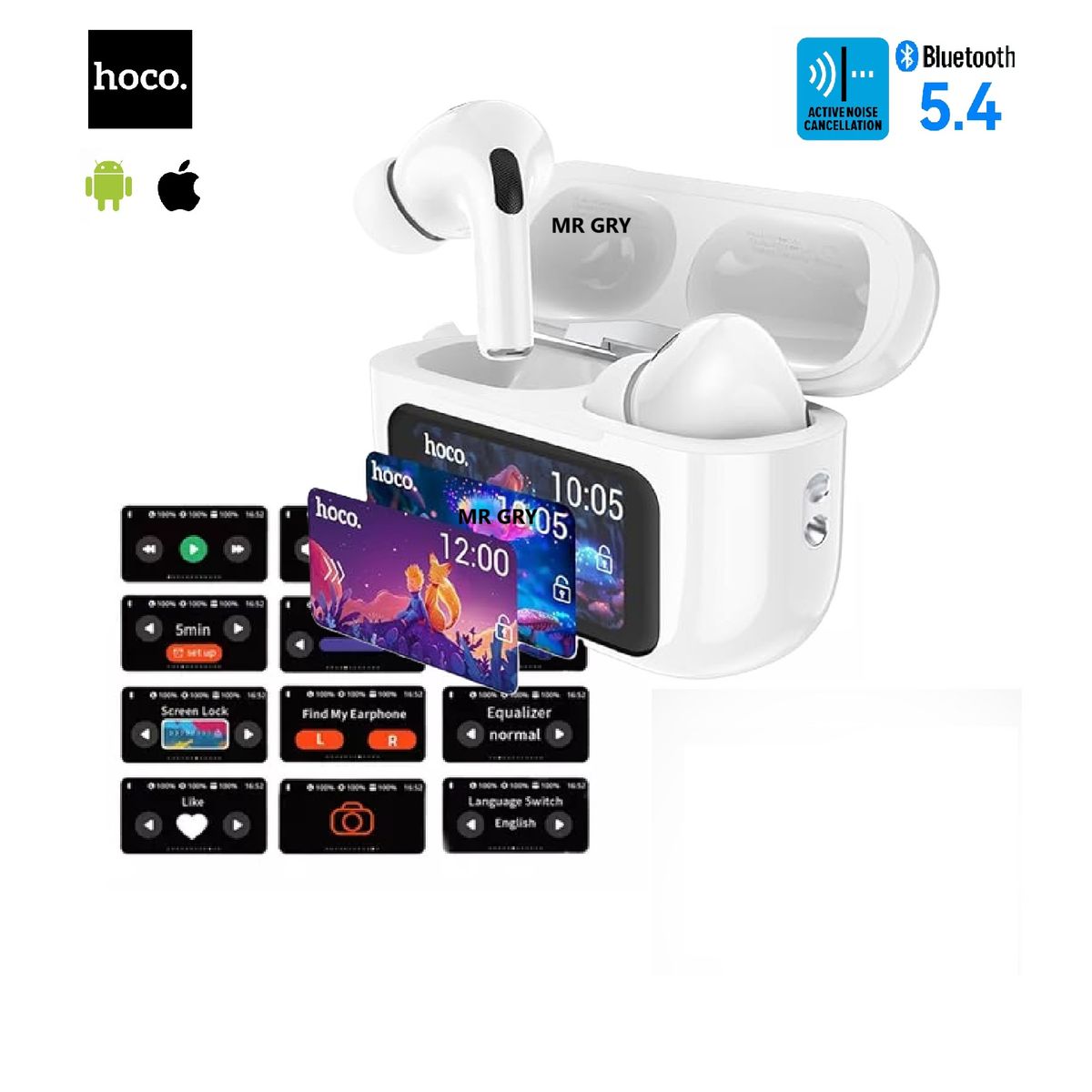 HOCO - Audífonos Pro 2da EW72 Con reducción de Ruido y Pantalla LED