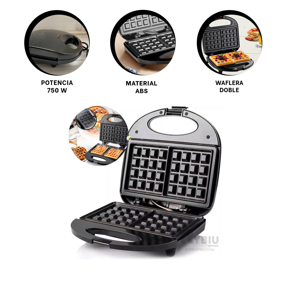 RYBIU IMPORT - Gofrera de Calefaccion de Potres Negro Y+Post-it Adhesivos