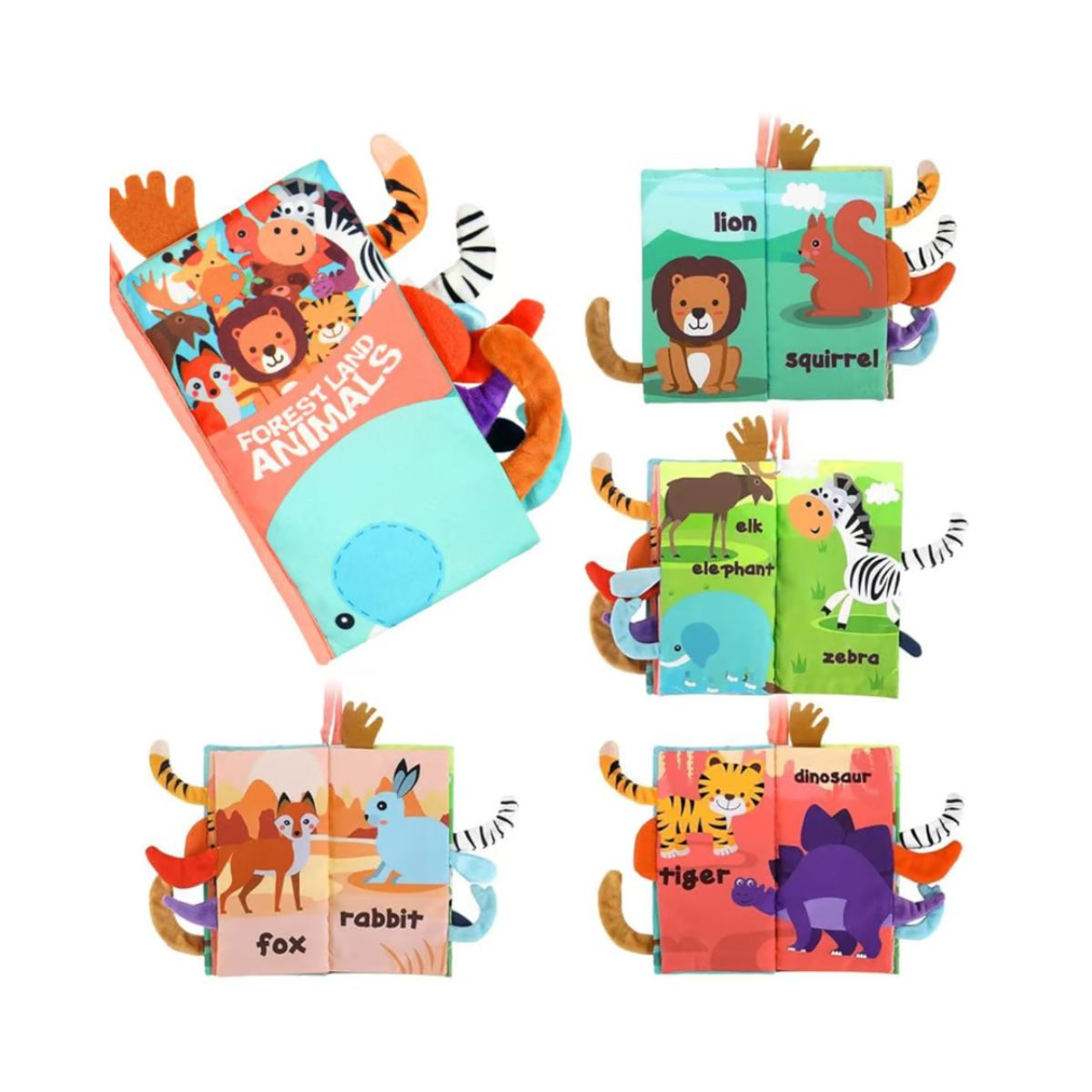 GENERICO - Libro sensorial de Tela - Animales Terrestres