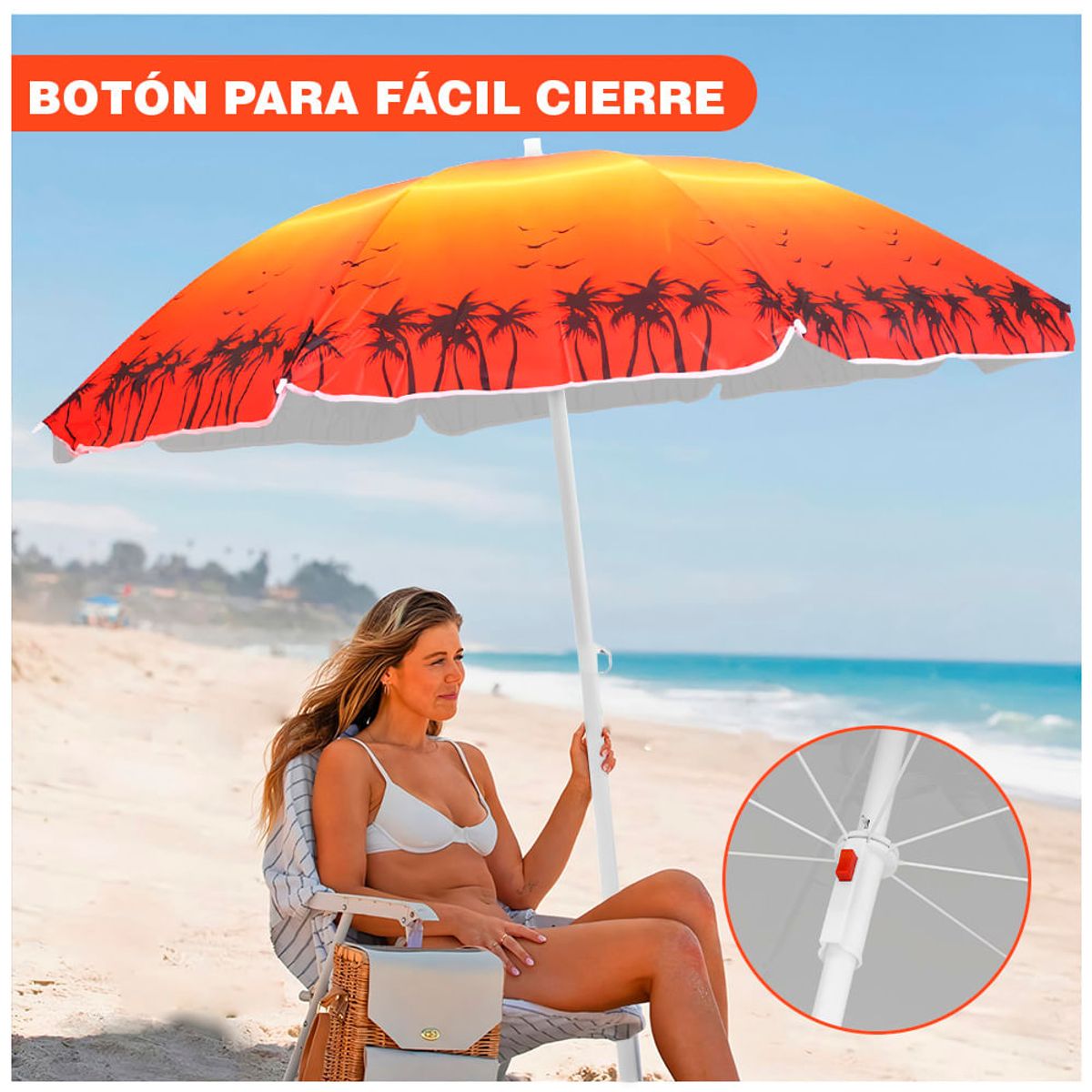 GENERICO - Sombrillas para playa o piscina 152cm diámetro
