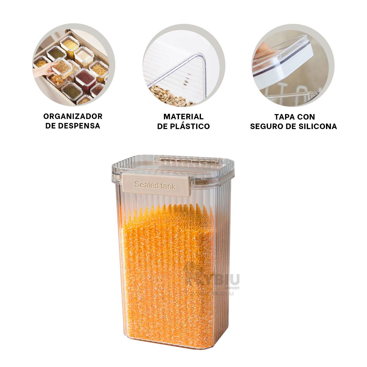 GENERICO - Recipientes de Comida Set de 5 Color Transparente