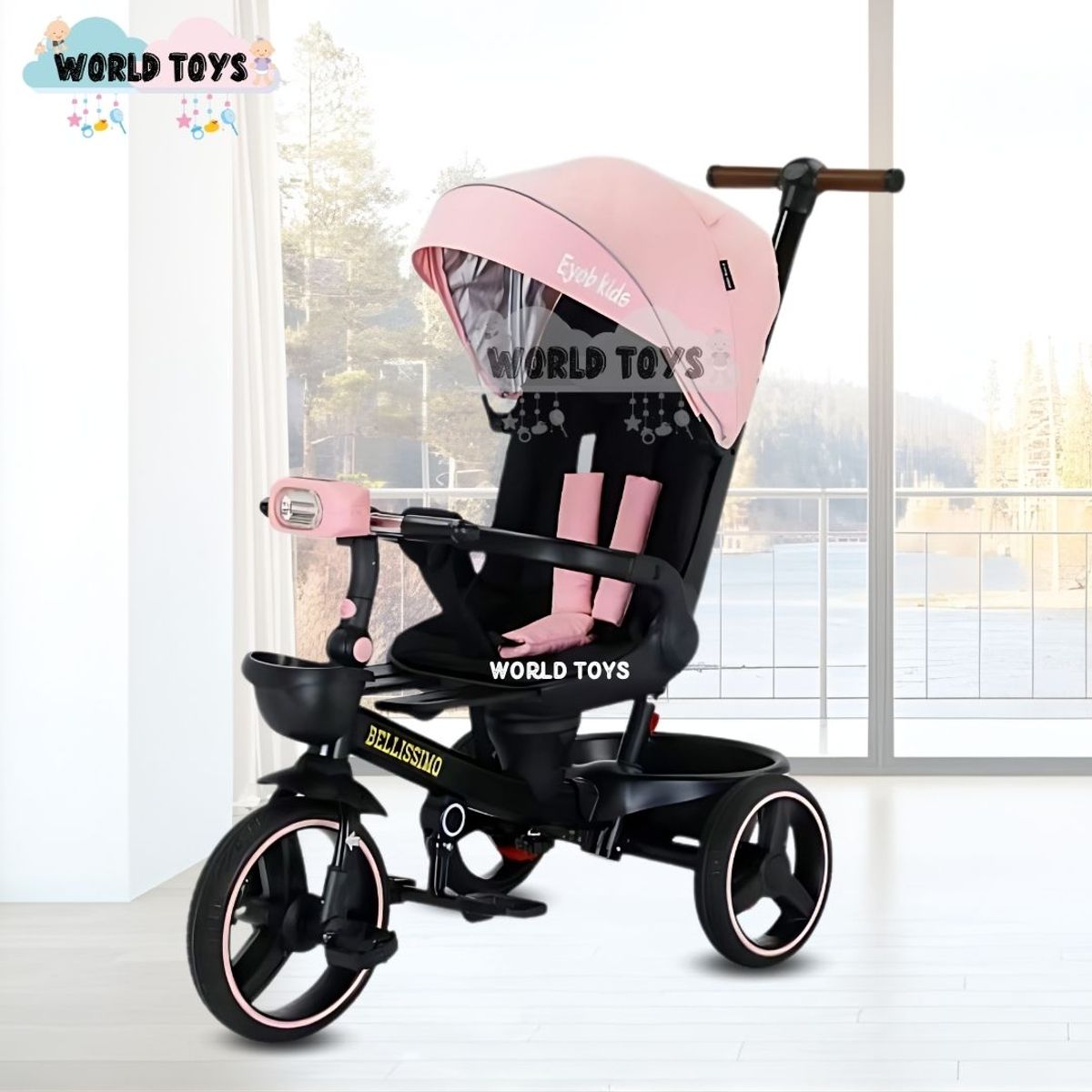 KIDS - Triciclo Guiador Plegable «BELLISSIMO» Pink