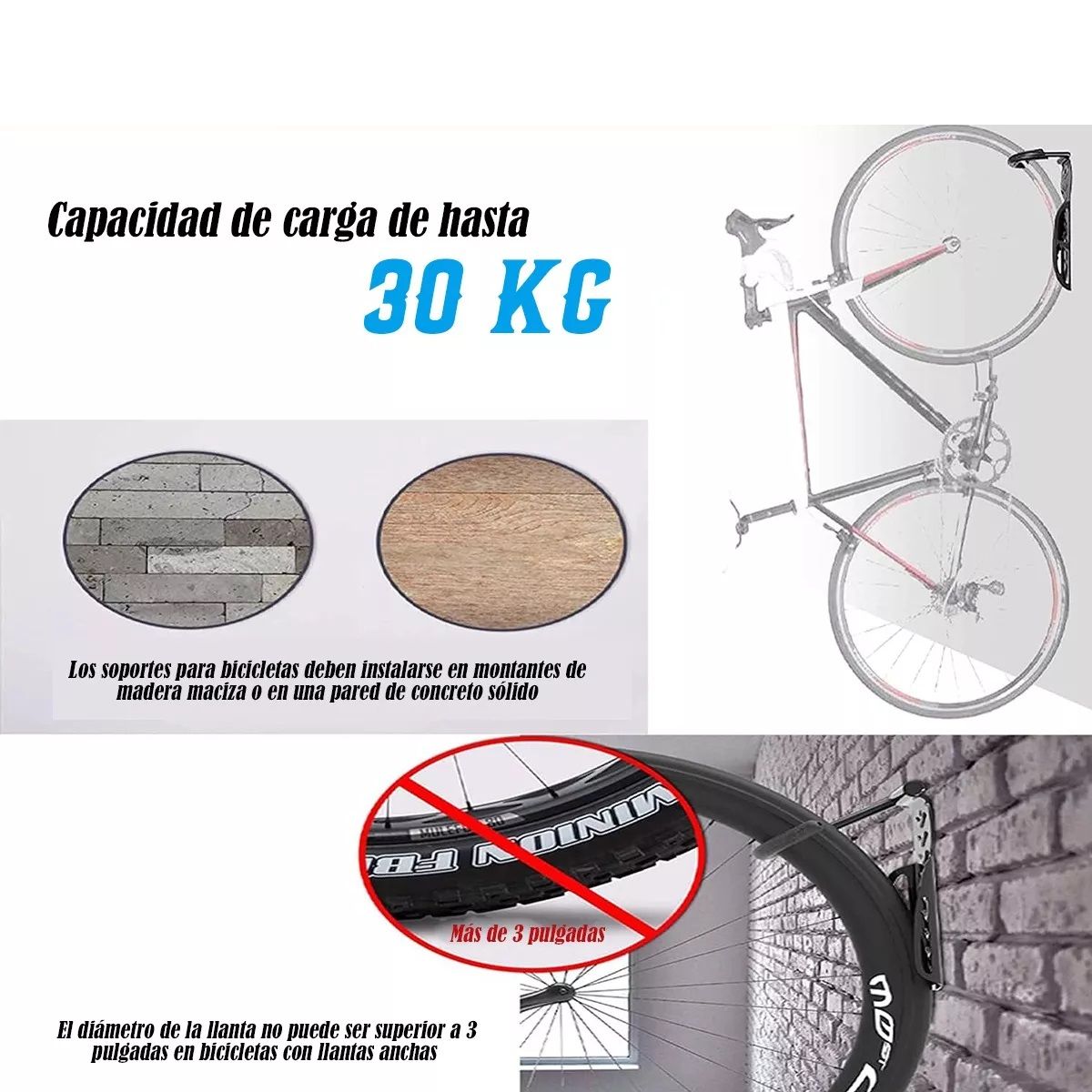 GENERICO - RACK SOPORTE VERTICAL PARA BICICLETA CON GANCHO MOVIL