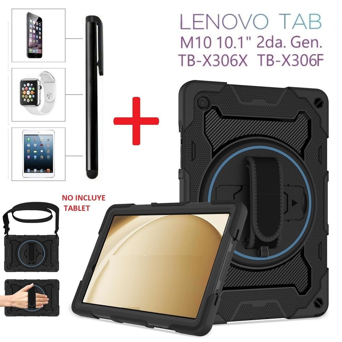GENERICO - Case Armor + Lapiz Optico para Lenovo Tab M10 2da Gen 10.1 TB-X306F