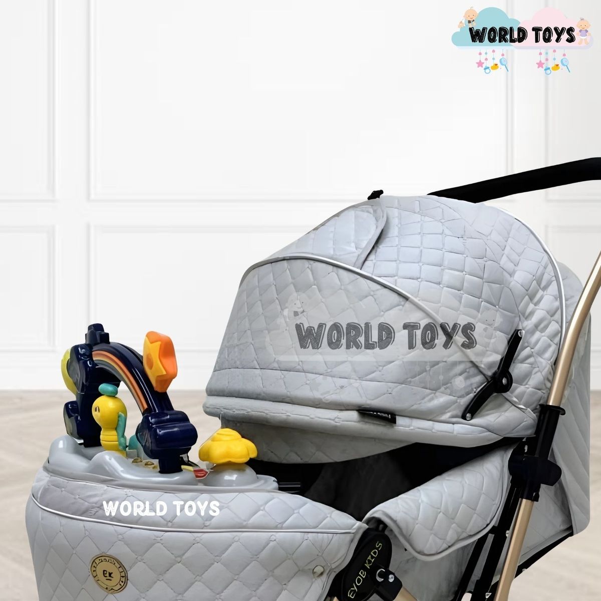 CONFORT - Coche Cuna Musical de Lujo «SUMMER DAY» Gray