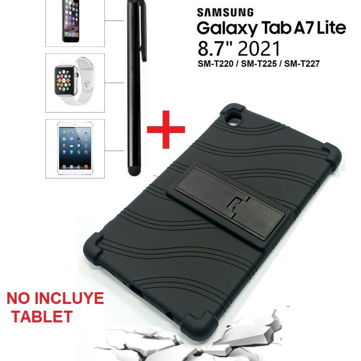 GENERICO - Funda Anti Golpes + Lapiz Optico para Samsung Tab A7 Lite 8.7 SM-T220
