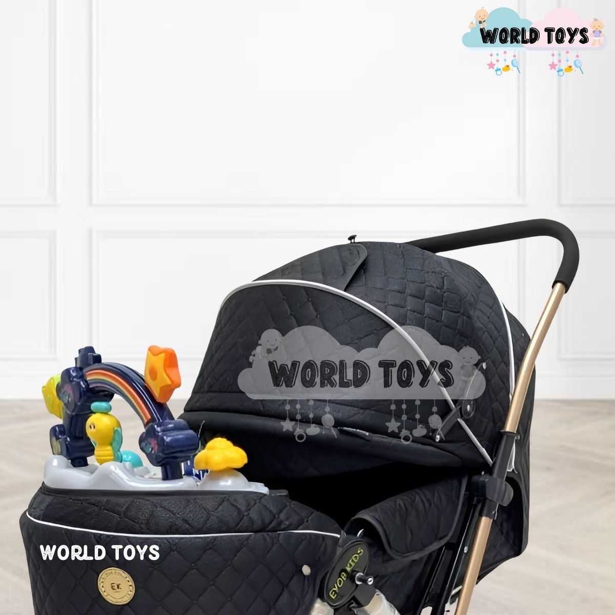 CONFORT - Coche Cuna Musical de Lujo «SUMMER DAY» Black