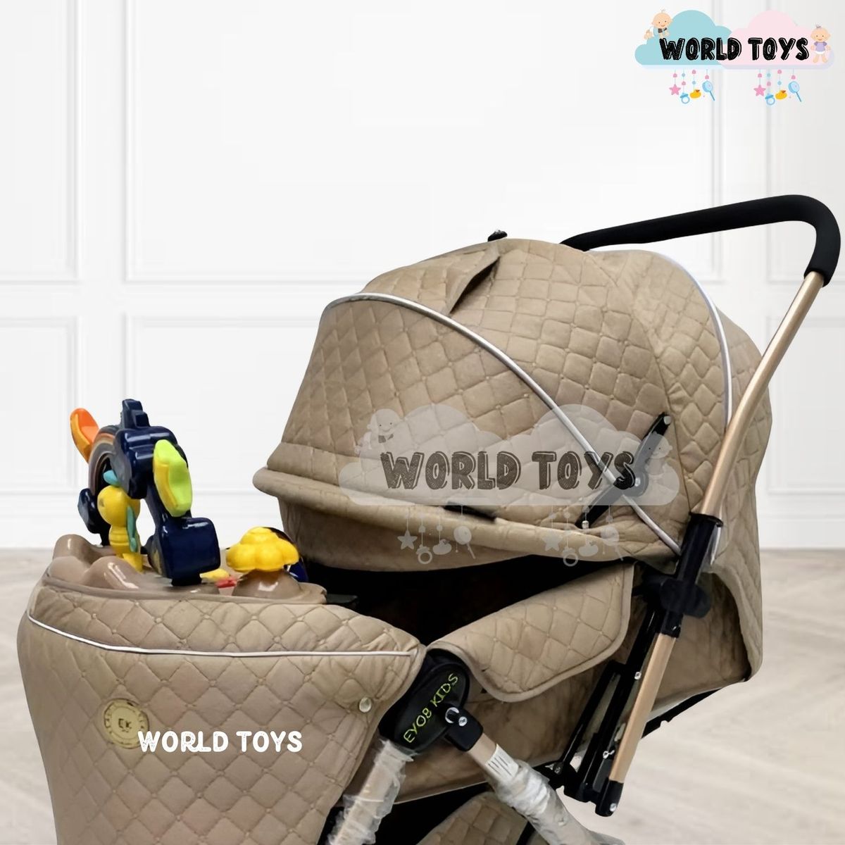 CONFORT - Coche Cuna Musical de Lujo «SUMMER DAY» Beige