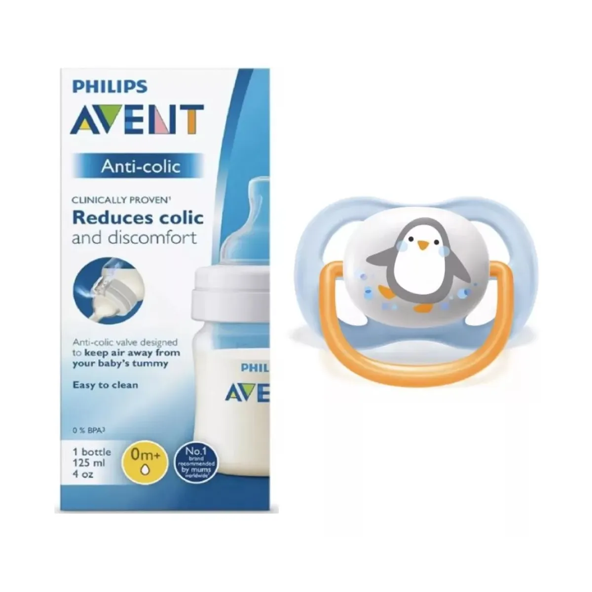 AVENT - Pack Recien Nacido Avent Biberon 125 Ml + Chupon
