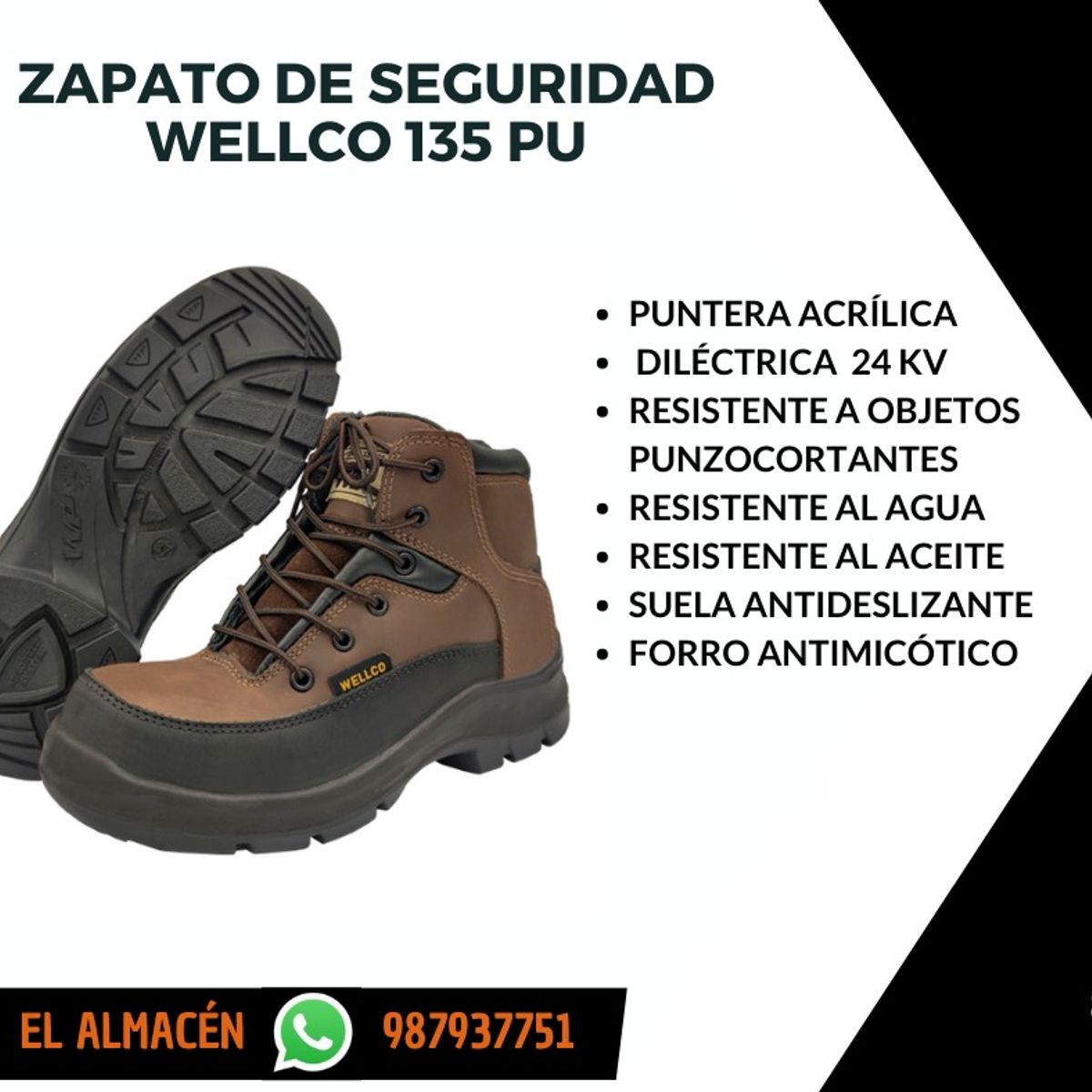 WELLCO PERUANA - BOTIN DE SEGURIDAD PUNTA ACRILICA - WELLCO