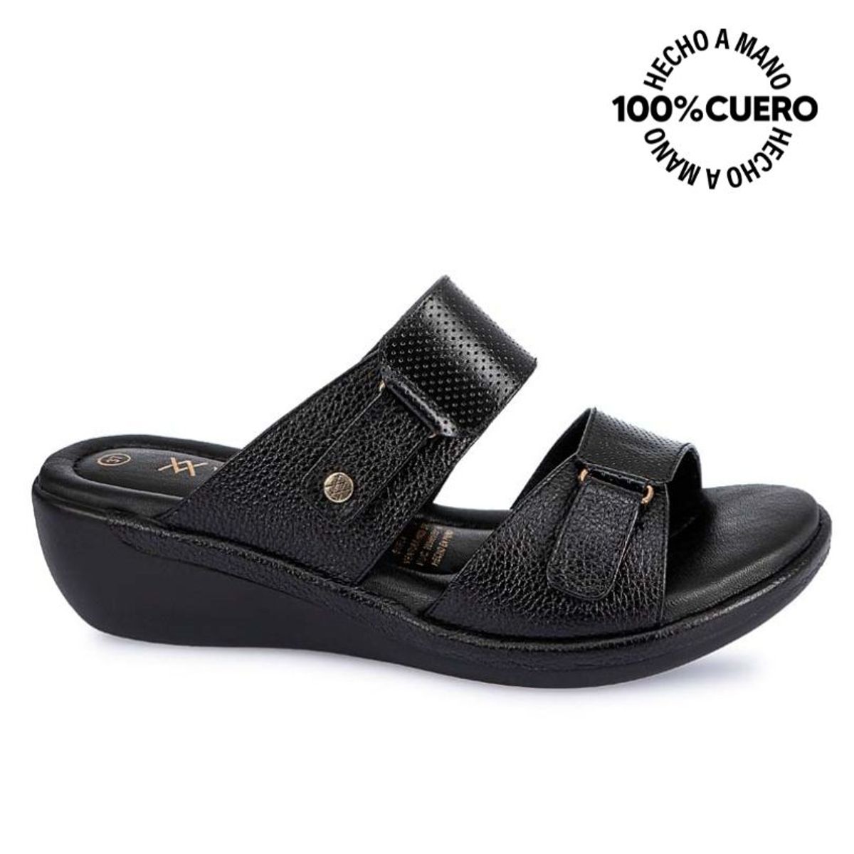 ADV - Sandalia Strap Casual WIL-2504 Negro Viale Cuero