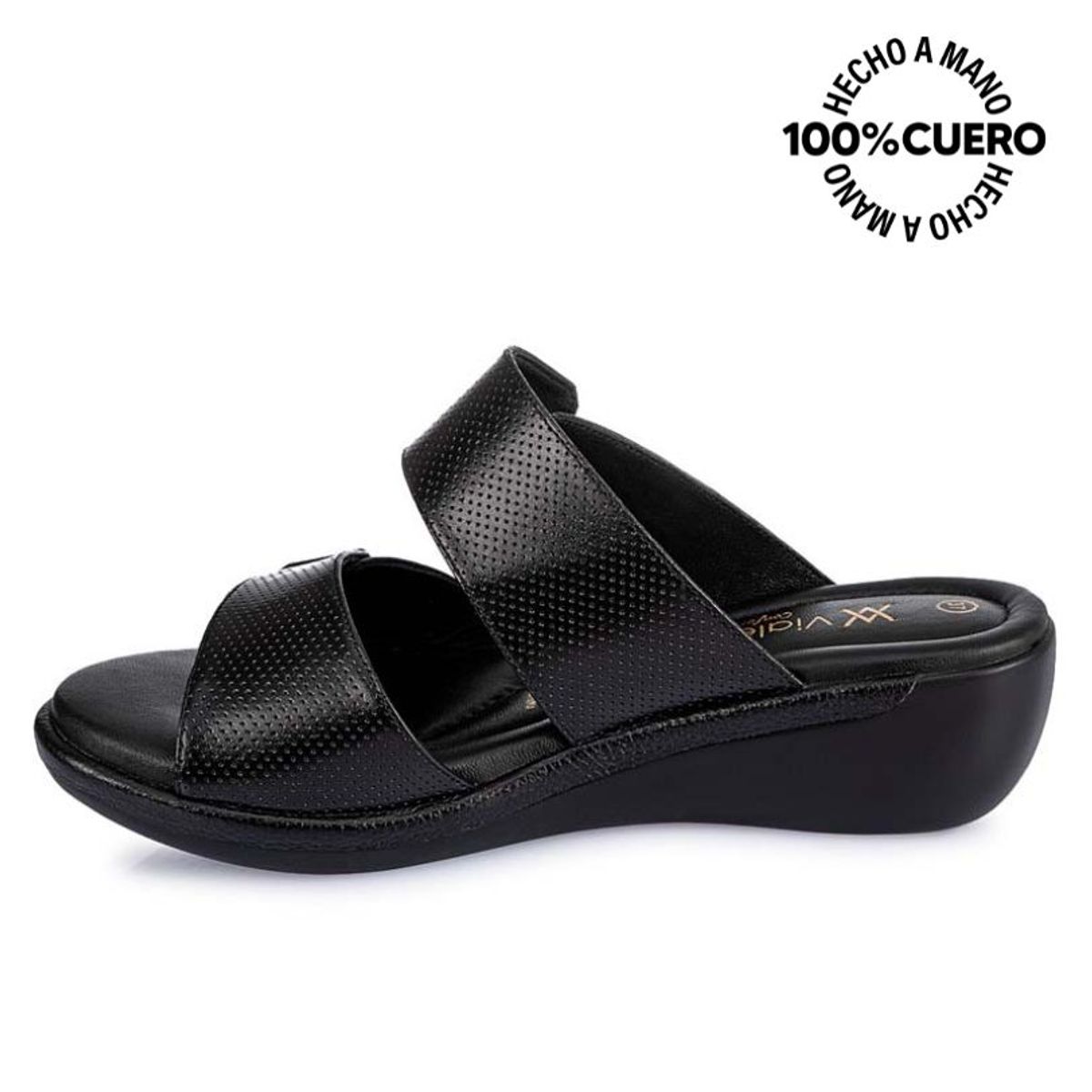 ADV - Sandalia Strap Casual WIL-2504 Negro Viale Cuero